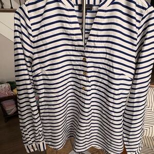 The Limited Navy and White Striped Blouse